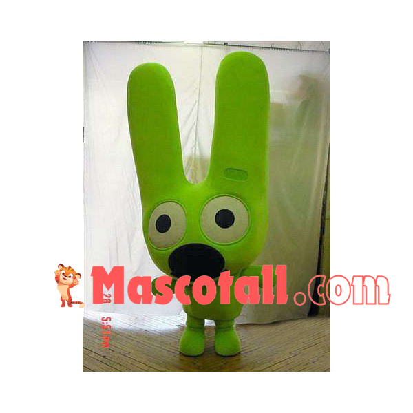 Green Rabbit With So Long Ears Mascot Costume