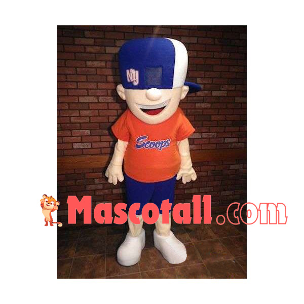 Sports Boy With Covered Eyes Mascot Costume