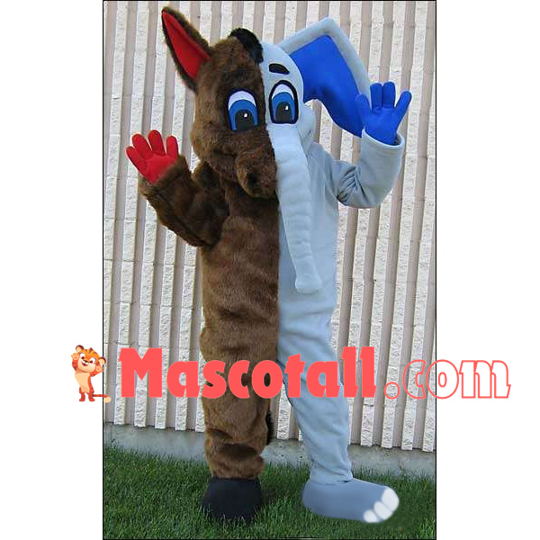 Half Elephant and Half Horse Doll Mascot Costume