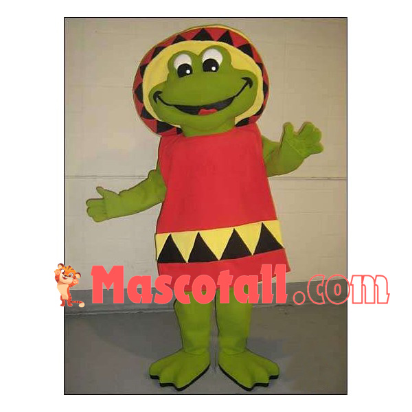 The Glad Frog Wearing Raincoat Mascot Costume