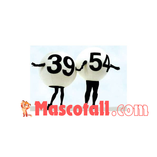 Pair of Number Balls Mascot Costume For Game