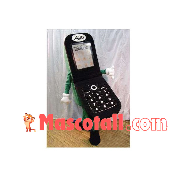 Black Vintage Flip Phone Mascot Costume