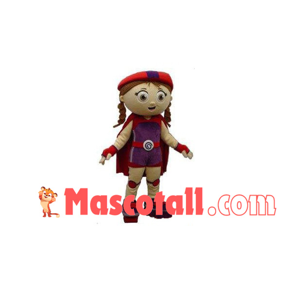 Skater Girl In The Cape Mascot Costume