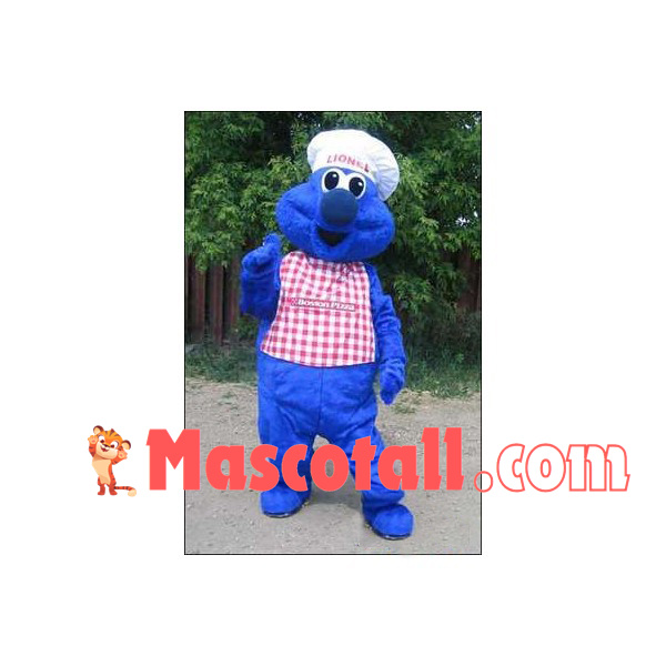 Blue Plush Doll Pastry Chef Mascot Costume