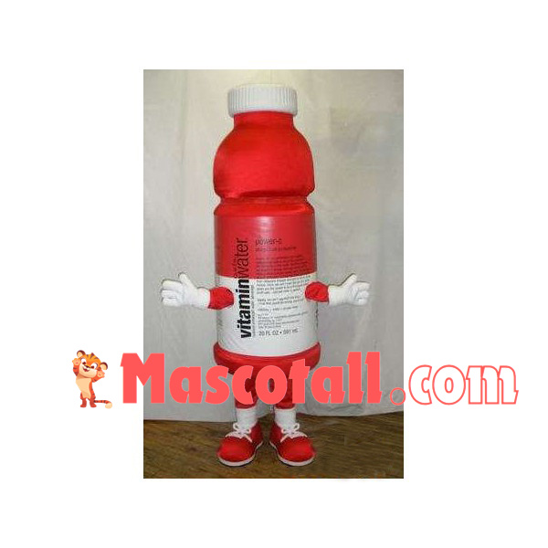 Red Bottle of Vitamin Drink Mascot Costume