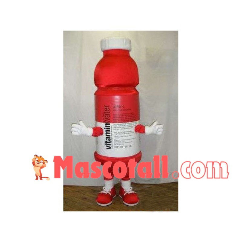 Red Bottle of Vitamin Drink Mascot Costume