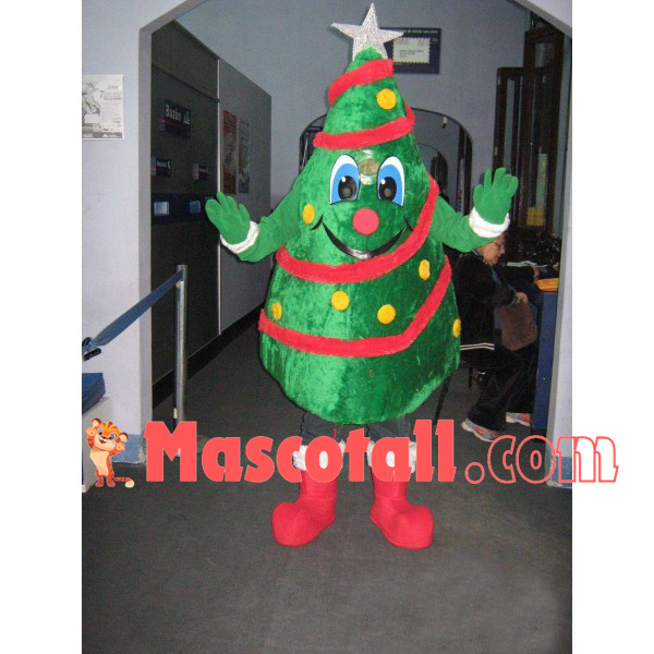 Christmas Tree With Snow Boots Mascot Costume