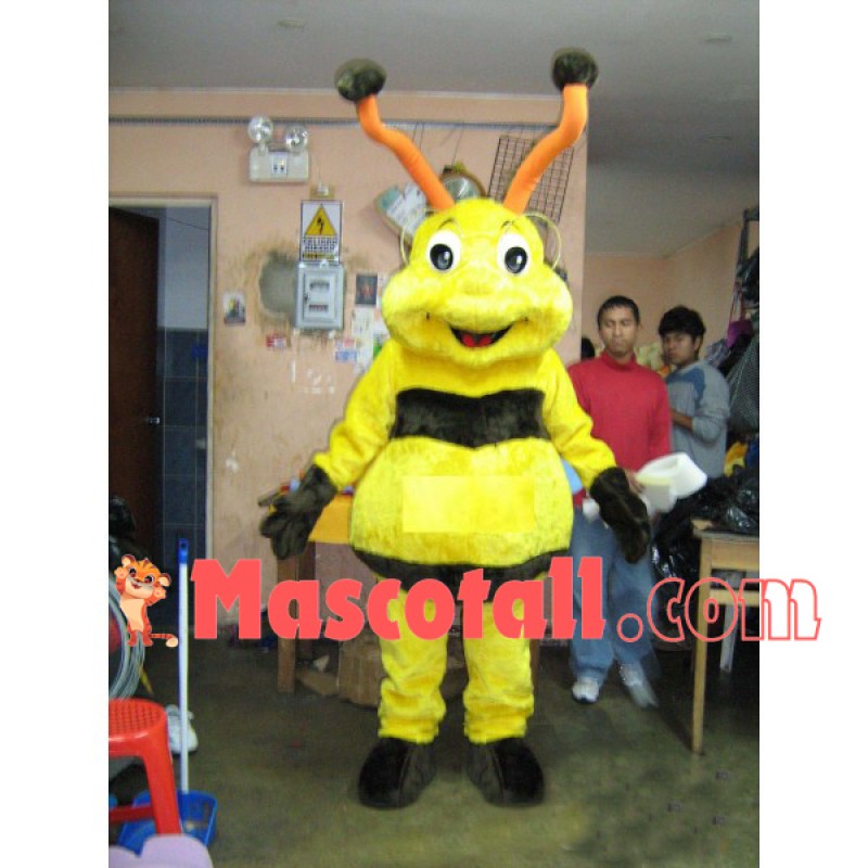 Smart Bee With Long Antennas Mascot Costume