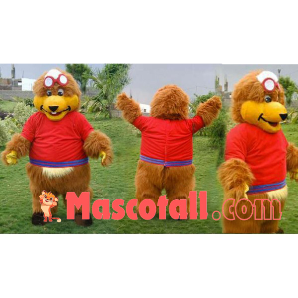 Long Wool Bear In Tights Mascot Costume