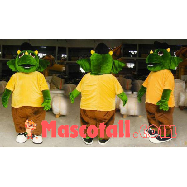Naive Green Little Triceratops Mascot Costume