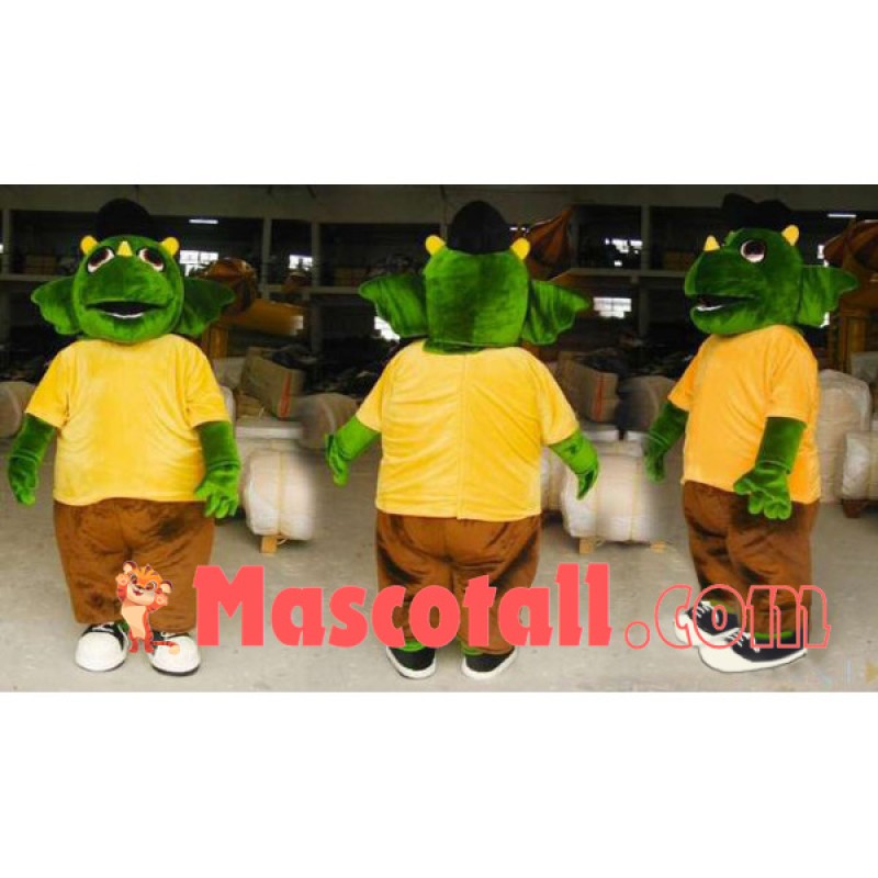 Naive Green Little Triceratops Mascot Costume