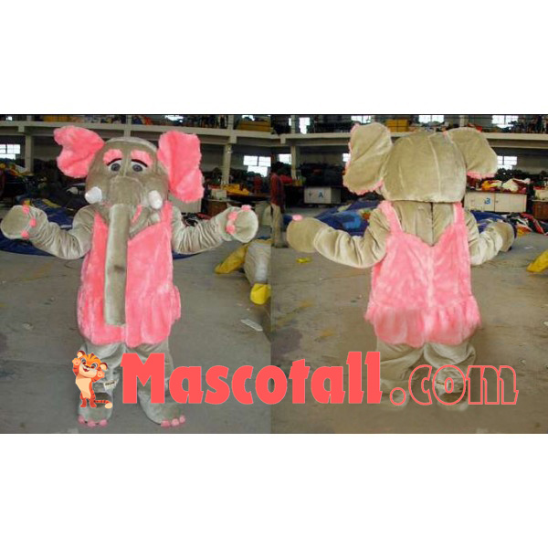 Beautiful Elephant Wearing Vest Dress Mascot Costume