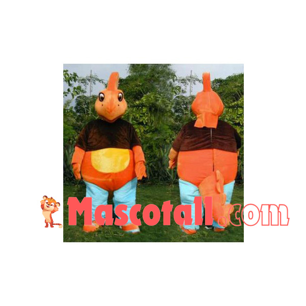 Strong Orange Dinosaur Mascot Costume