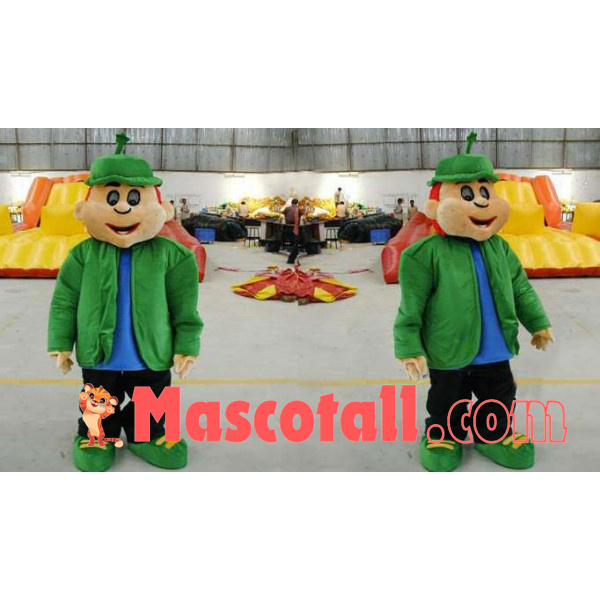 Fat Boy In The Green Jacket Mascot Costume