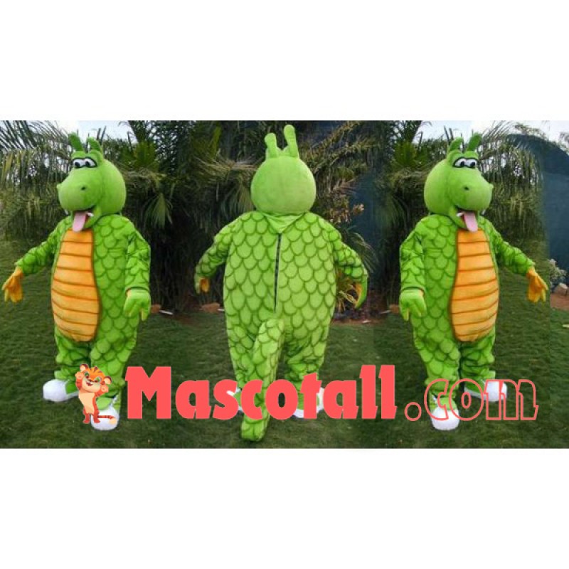 Green Dragon Full of Scales Mascot Costume