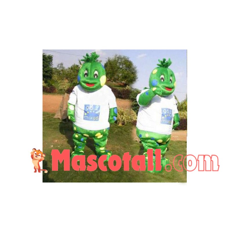 Grass Monster With Colored Dots Mascot Costume