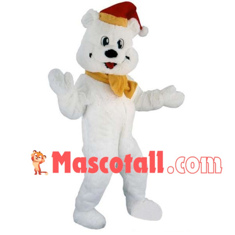 Christmas White Bear Mascot Costume For Party