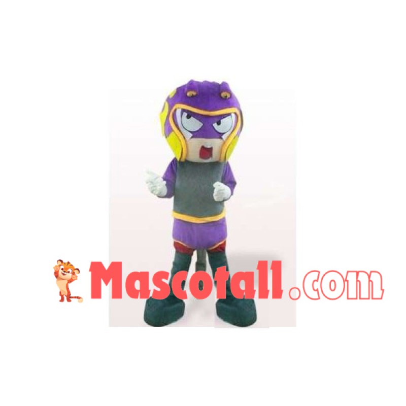 Alien Creature With Detective Helmet Mascot Costume