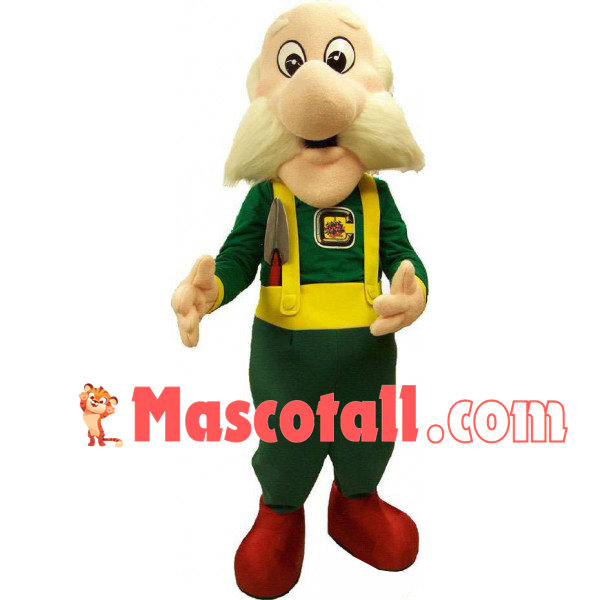 White Bearded Administrator Mascot Costume