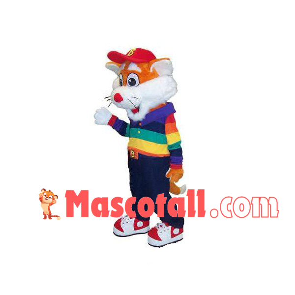 Soft Tiger With Rainbow Coat Mascot Costume