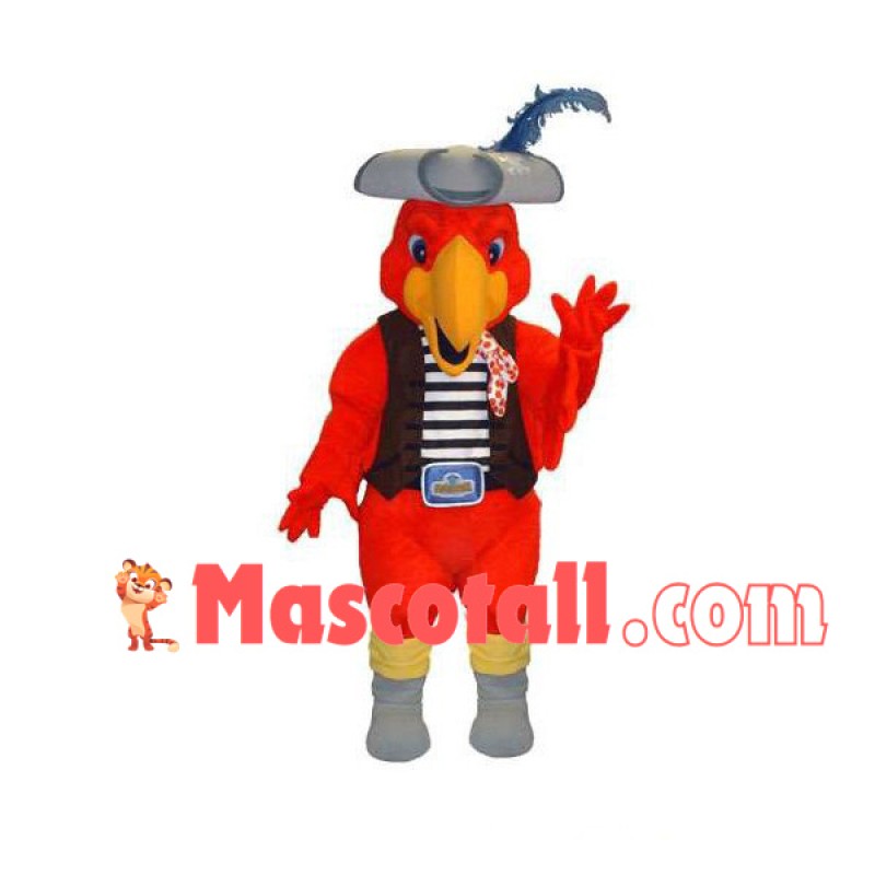 Noble Bird With Feather Hat Mascot Costume
