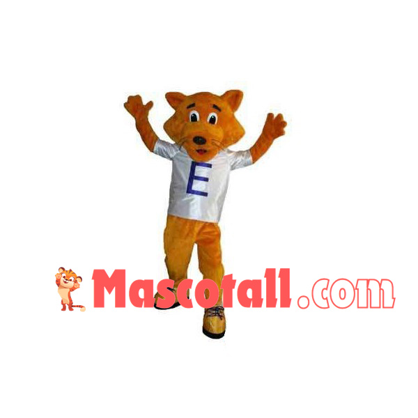 Cheerful Brown Tiger Mascot Costume