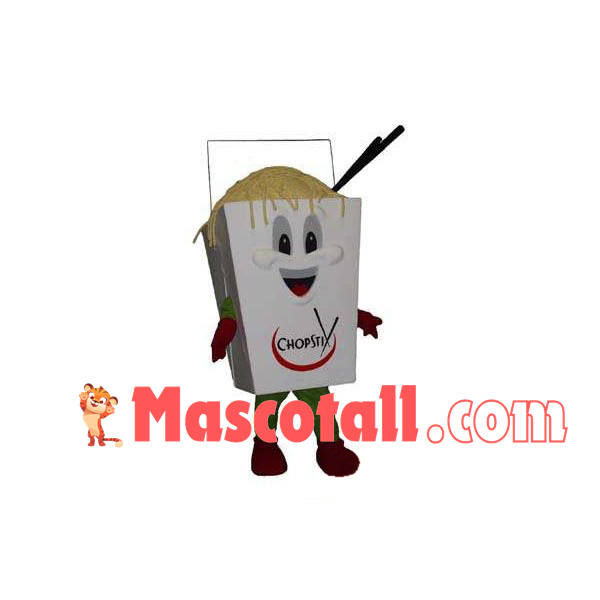 Box Full of Cooked Noodles Mascot Costume