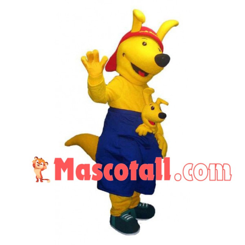Yellow Kangaroo Mother Mascot Costume