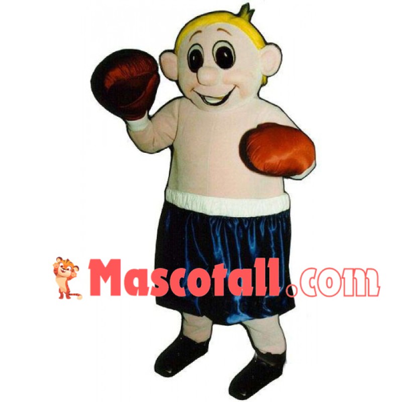 Boxer Boy Wearing Gloves Mascot Costume