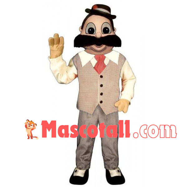 Sociable Boss With Smile Face Mascot Costume