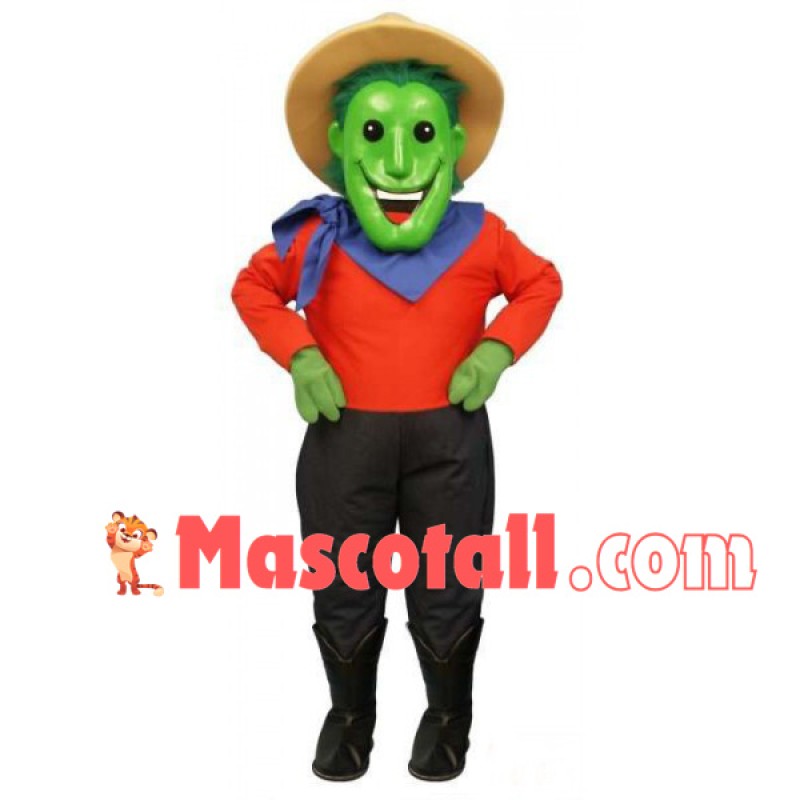 Distinct Green Scarecrow Mascot Costume