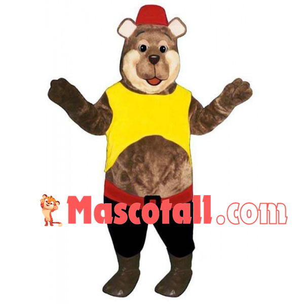 Soft Bear In The Short Vest Mascot Costume