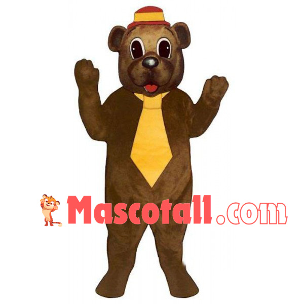 Little Bear With Bright Yellow Tie Mascot Costume