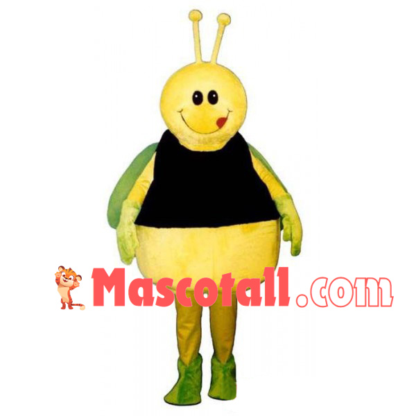 Playful Bee Wearing Sports Vest Mascot Costume
