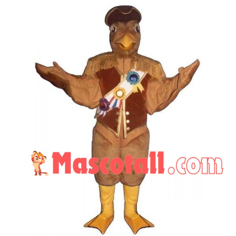 Commander Goshawk Wearing Medal of Honor Mascot Costume