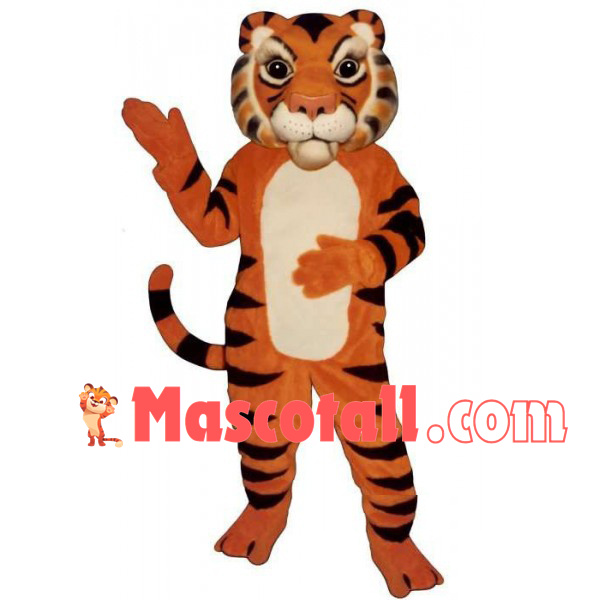 Majestic Tiger Showing Sharp Teeth Mascot Costume