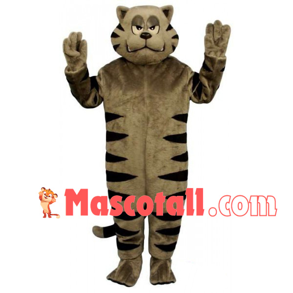 Grey Tiger Raising Hand Mascot Costume