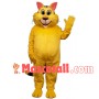 Friendly Yellow Plush Tiger Mascot Costume