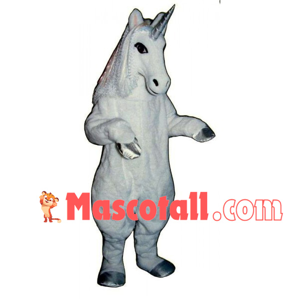 One-horned White Horse Mascot Soft Costume