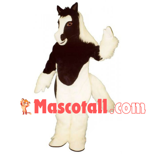 Smooth Long Wool Adult Horse Mascot Costume