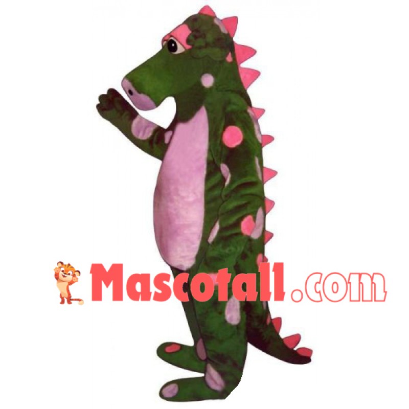 Dinosaur With Short Pink Spines Mascot Costume