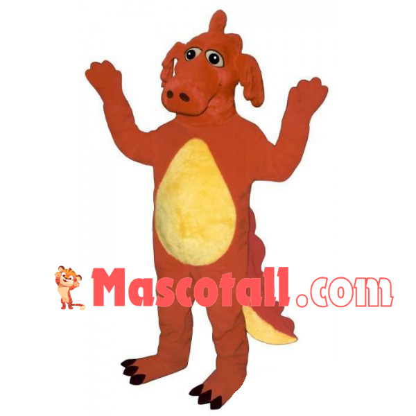 Red Dinosaur With Protruding Nose Mascot Costume