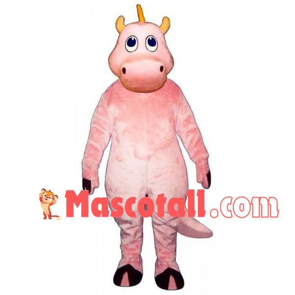 Pink Dragon With Short Horns Mascot Costume