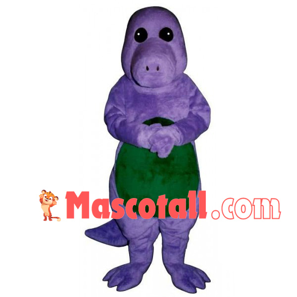 Purple Bald Dinosaur Baby Mascot Costume