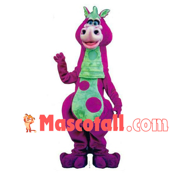 Purple Dinosaur With Big Nostrils Mascot Costume