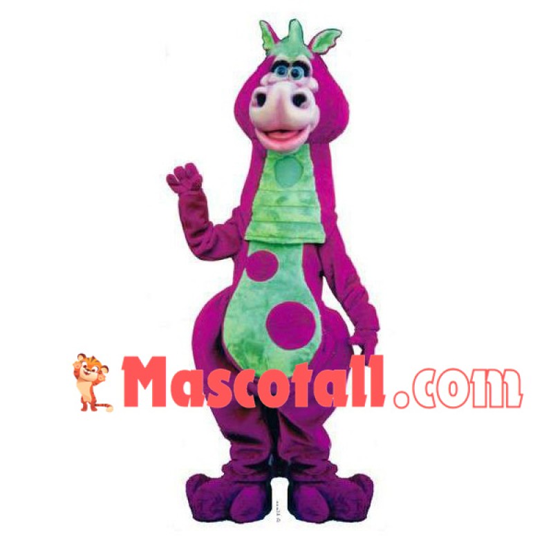 Purple Dinosaur With Big Nostrils Mascot Costume