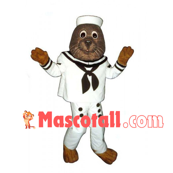 Walking Mole In White Sailor Suit Mascot Costume