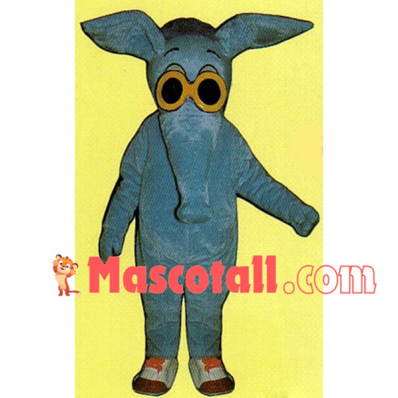 Little Blue Elephant With Sunglasses Mascot Costume