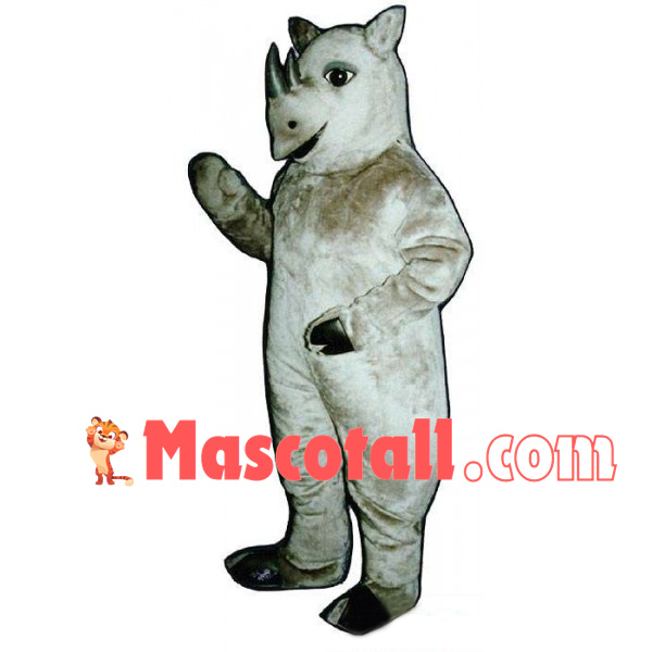 The Mighty Grey Rhino Mascot Costume