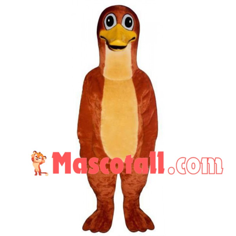 Brown Platypus With Long Neck Mascot Costume